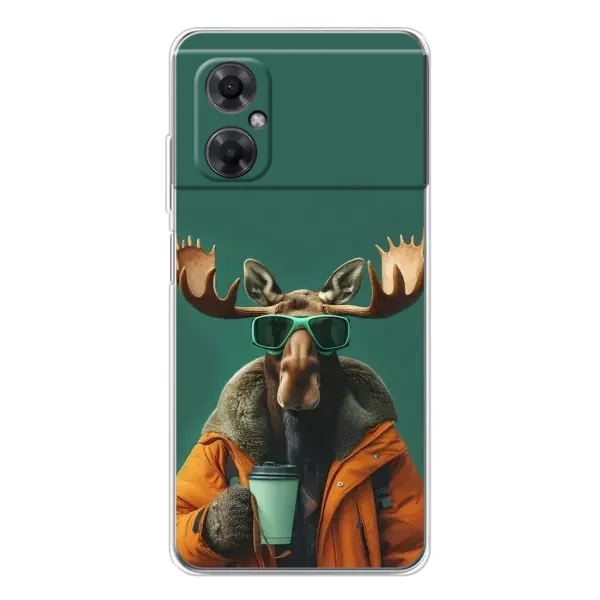 Чехол с принтом «Лось с кофе» для Xiaomi Redmi Note 11R