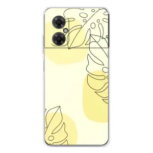 Силиконовый чехол с принтом в цветах на Xiaomi Redmi Note 11R (Желтая монстера арт)