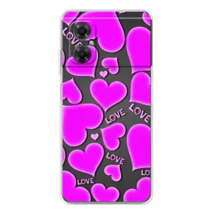 Чехлы для любимой на Редми Ноут 11р (VPrint) (Pink hearts)