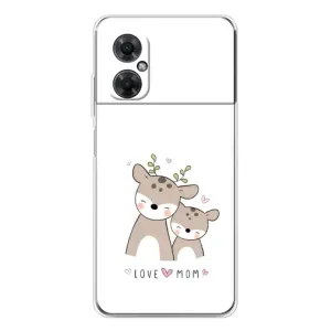 Чехлы для мамы на Xiaomi Redmi Note 11R (Оленята мама и малыш)