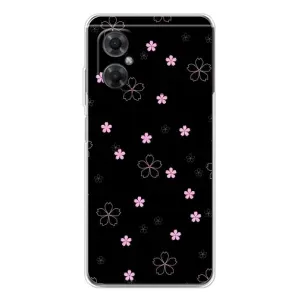 Чохол з розовим принтом для Xiaomi Redmi Note 11R (Рожеві квіти на чорному)