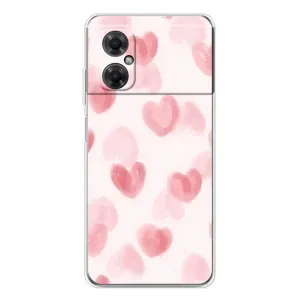 Чохол з розовим принтом для Xiaomi Redmi Note 11R (Рожеві сердечки)