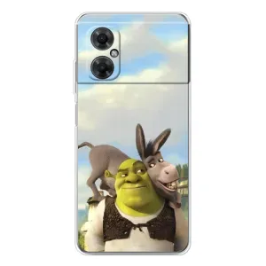 Чехол с мультфильмом Шрек на Xiaomi Redmi Note 11R (Шрек и Осел)