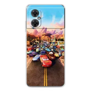 Силиконовый чехол Маквин для Xiaomi Redmi Note 11R (Тачки на трассе)