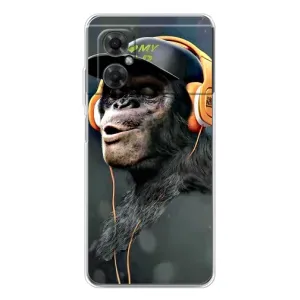 Чехол с Обезьянами Xiaomi Redmi Note 11R - (AlphaPrint) (В наушниках)