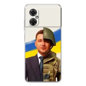Чехол для Xiaomi Redmi Note 11R (AlphaPrint - с принтом Зеленского) (Зеленский солдат)