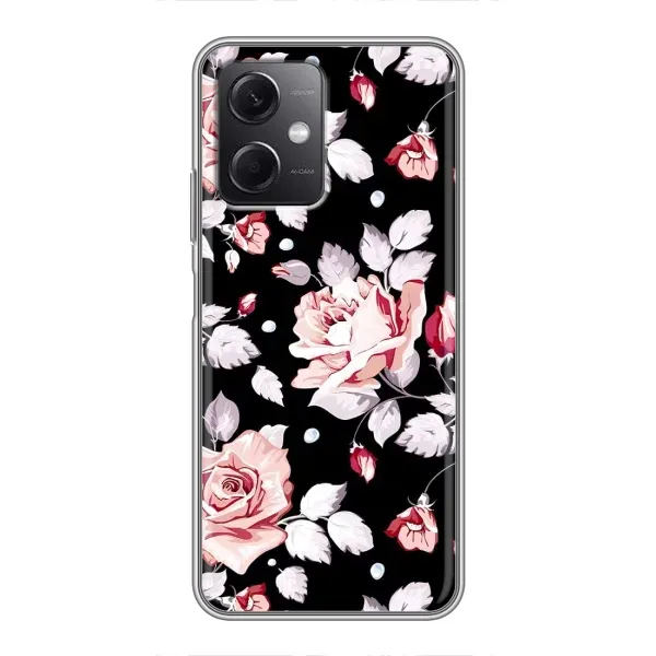 Чехол с принтом «Цветочки на черном» для Xiaomi Redmi Note 12 (5G)