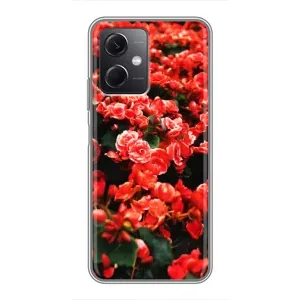 Чохли з квітами для Xiaomi Redmi Note 12 (5G) (VPrint) (Квіти червоні)