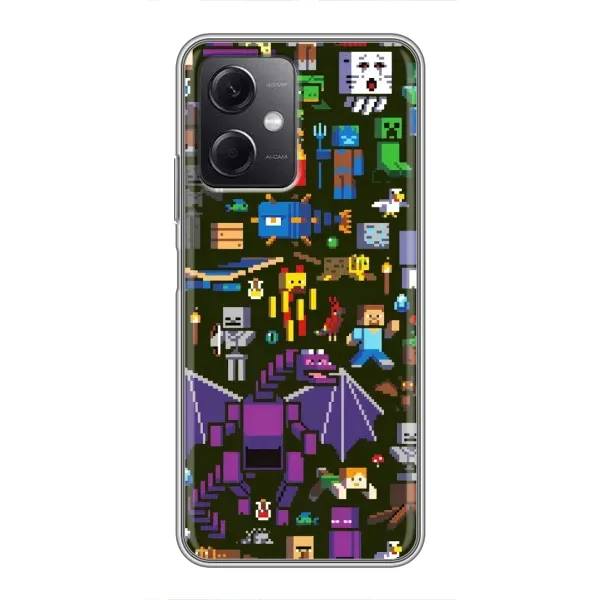Чехол с принтом «Коллаж Майнкрафт» для Xiaomi Redmi Note 12 (5G)