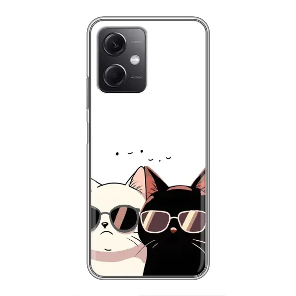 Чохол з принтом «Коти в окулярах» для Xiaomi Redmi Note 12 (5G)