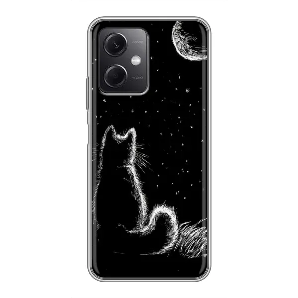 Чехол с принтом «Котик и луна» для Xiaomi Redmi Note 12 (5G)