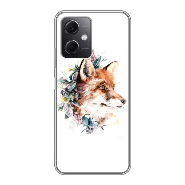 Чохол з принтом «Лиса в квітах» для Xiaomi Redmi Note 12 (5G)
