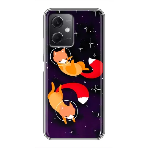 Чохол з принтом «Лисички космонавти» для Xiaomi Redmi Note 12 (5G)