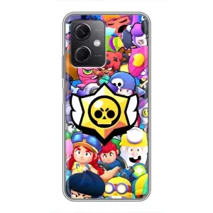 Чехол для Xiaomi Redmi Note 12 (5G) Бравл Старс (VPrint) (Лого Brawl Stars)