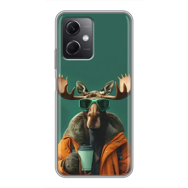 Чехол с принтом «Лось с кофе» для Xiaomi Redmi Note 12 (5G)
