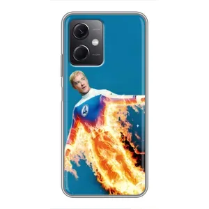 Чехол с принтом Фантастическая четверка для Xiaomi Redmi Note 12 (5G) (Человек-факел в огне)