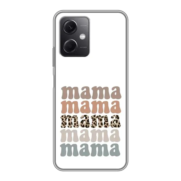 Чохол з принтом «Текстовий колаж мама» для Xiaomi Redmi Note 12 (5G)