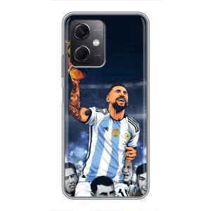 Чехлы для Xiaomi Redmi Note 12 (5G) (Leo чемпион) (AlphaPrint) (Месси с кубком)