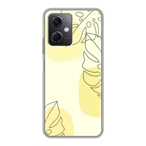 Силиконовый чехол с принтом в цветах на Xiaomi Redmi Note 12 (5G) (Желтая монстера арт)