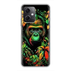 Чехол с Обезьянами Xiaomi Redmi Note 12 (5G) - (AlphaPrint) (Обезьяна в тропиках)