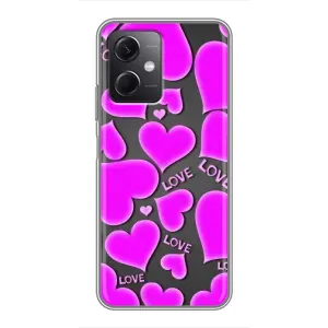 Чехлы для любимой на Редми Ноут 12 (5Джи) (VPrint) (Pink hearts)