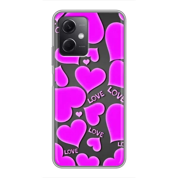 Чехол с принтом «Pink hearts» для Xiaomi Redmi Note 12 (5G)