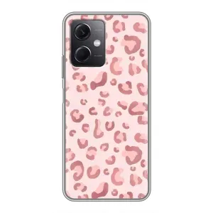 Чехол с розовым рисунком для Xiaomi Redmi Note 12 (5G) (Розовый леопард)