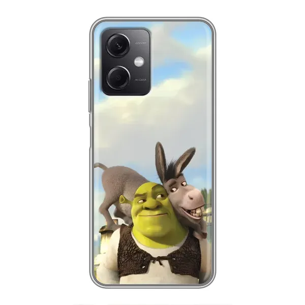 Чехол с принтом «Шрек и Осел» для Xiaomi Redmi Note 12 (5G)