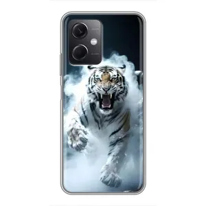 Чехол с картинкой «Хищники» для Xiaomi Redmi Note 12 (5G) (Белый тигр в дыму)