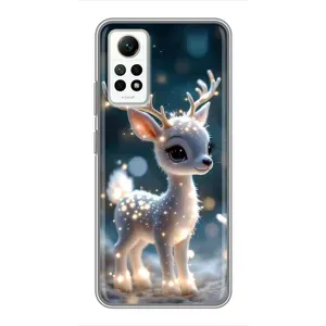 Яркий чехол для Xiaomi Redmi Note 12 Pro (4g) с Зимними Оленятами (Блестящий олененок)