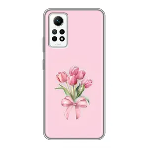 Чехол с розовым рисунком для Xiaomi Redmi Note 12 Pro (4g) (Букет цветов)