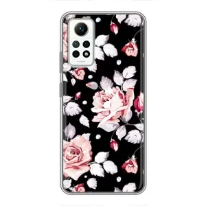 Чохли з квітами для Xiaomi Redmi Note 12 Pro (4g) (VPrint) (Квіти на чорному)