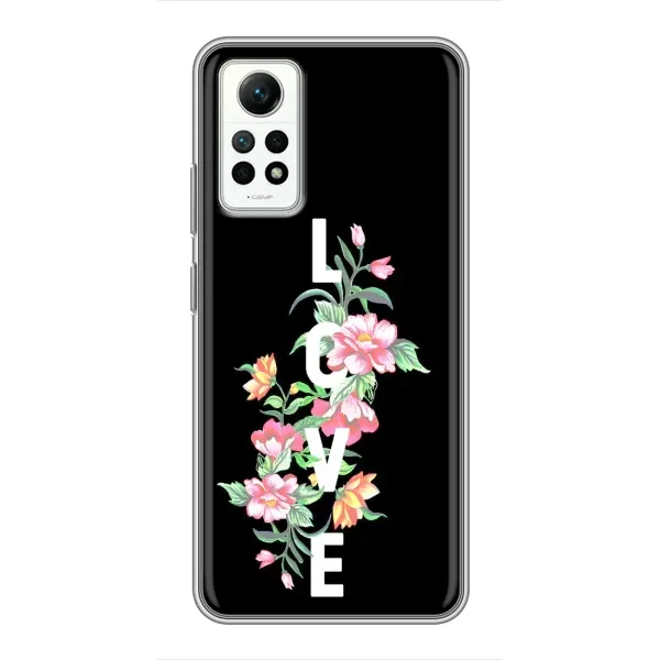Чехол с принтом «Цветы LOVE» для Xiaomi Redmi Note 12 Pro (4g)