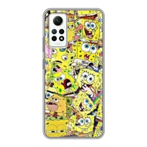 Чехол Губка Боб для Редми Нот 12 Про (4G) (Эмоции Спанч Боба)