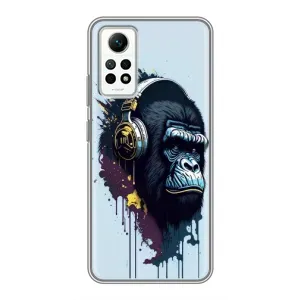 Чохол з Мавпами Xiaomi Redmi Note 12 Pro (4g) - (AlphaPrint) (Горила в навушниках)