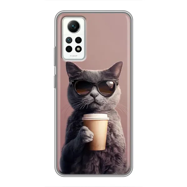 Чехол с принтом «Кот с кофе» для Xiaomi Redmi Note 12 Pro (4g)