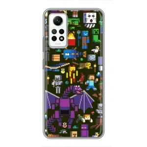 Чохол Майнкрафт на Xiaomi Redmi Note 12 Pro (4g) (AlphaPrint) Minecraft (Колаж Майнкрафт)