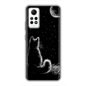 Чохол з принтом для Xiaomi Redmi Note 12 Pro (4g) (AlphaPrint) Модні коти (Котик і місяць)