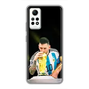 Чехлы для Xiaomi Redmi Note 12 Pro (4g) (Leo чемпион) (AlphaPrint) (Кубок Месси)