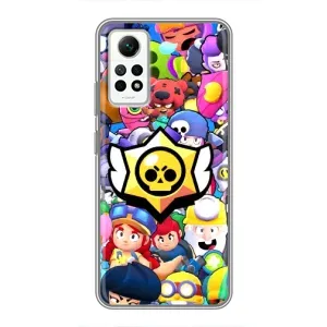 Чехол для Xiaomi Redmi Note 12 Pro (4g) Бравл Старс (VPrint) (Лого Brawl Stars)