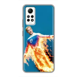Чохол з принтом Фантастична четвірка для Xiaomi Redmi Note 12 Pro (4g) (Людина-факел у вогні)