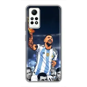 Чехлы для Xiaomi Redmi Note 12 Pro (4g) (Leo чемпион) (AlphaPrint) (Месси с кубком)