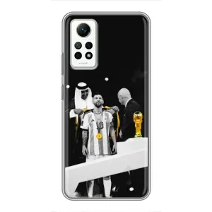 Чехлы для Xiaomi Redmi Note 12 Pro (4g) (Leo чемпион) (AlphaPrint) (Месси в накидке)