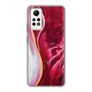 Чохол для Сяомі Редмі Нот 12 Про (4g) - з принтом (Дизайнерські) (AlphaPrint) (Мрамор червоний)