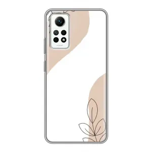 Силиконовый чехол с принтом в цветах на Xiaomi Redmi Note 12 Pro (4g) (Нюдовая веточка абстракция)