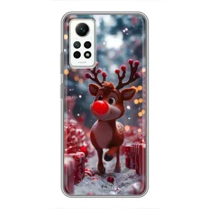 Яркий чехол для Xiaomi Redmi Note 12 Pro (4g) с Зимними Оленятами (Олень среди подарков)