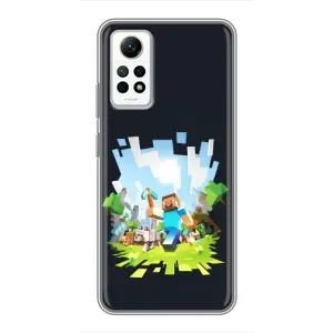 Чохол Майнкрафт на Xiaomi Redmi Note 12 Pro (4g) (AlphaPrint) Minecraft (персонажі Minecraft)