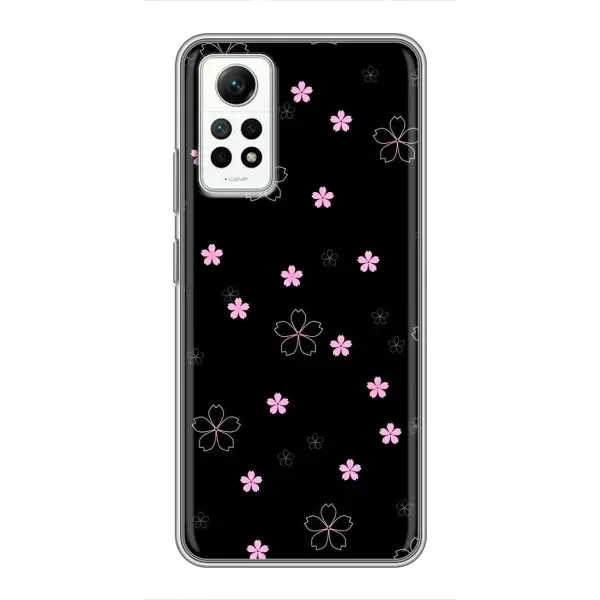 Чехол с принтом «Розовые цветы на черном» для Xiaomi Redmi Note 12 Pro (4g)
