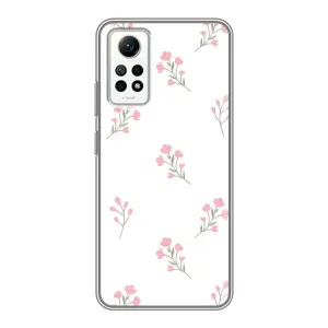 Чехол с розовым рисунком для Xiaomi Redmi Note 12 Pro (4g) (Розовые цветы)