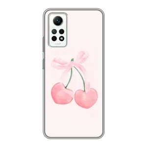 Чехол с розовым рисунком для Xiaomi Redmi Note 12 Pro (4g) (Розовые вишни)